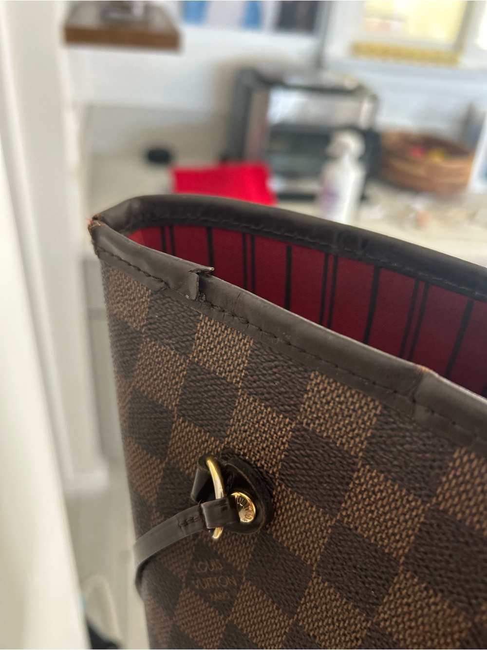 Louis Vuitton Brown Damier Ebene Neverfull mm Tote - Picture 9 of 16